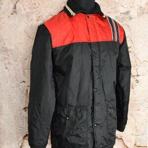 Vintage Black & Red SNOW-SHIELD by SAMCO Coat w/ Detachable Hood